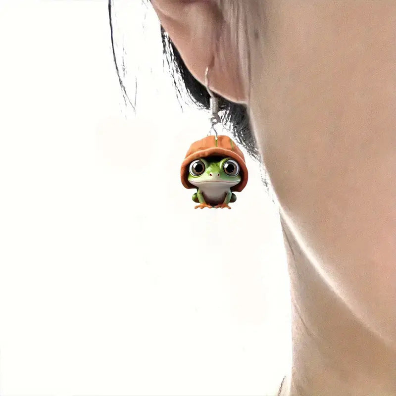 Wholesale  cute little frog 2D acrylic earrings