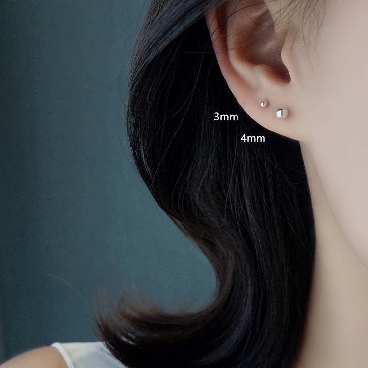 Wholesale Copper Electroplated Round Ball Earrings