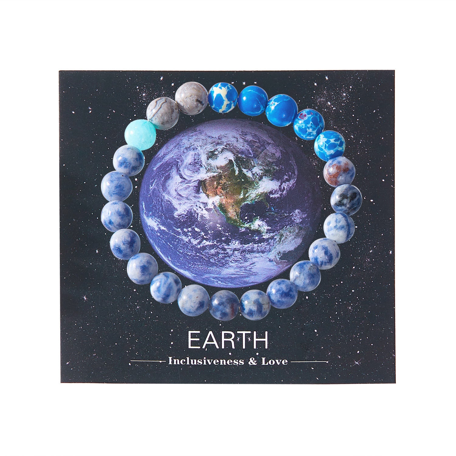 Wholesale solar system eight planets beaded paper card bracelet