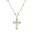 Wholesale  stainless steel mixed color bead chain diamond simple cross necklace