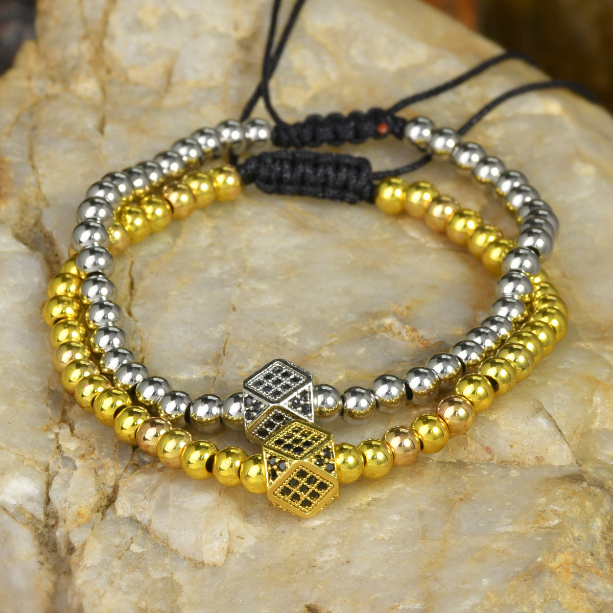 Wholesale European Style Golden Beaded Bracelet Handmade Copper Jewelry for Everyday Wear Boutique Resale
