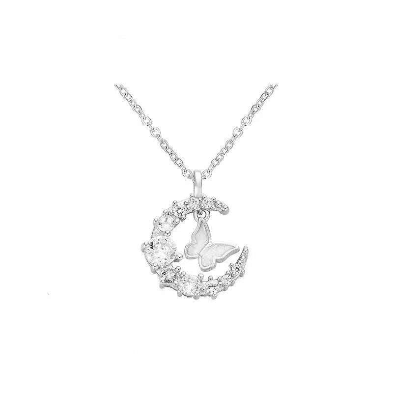 Wholesale Fashion Moon Diamond Butterfly Necklace  ACC-NE-YingHao006