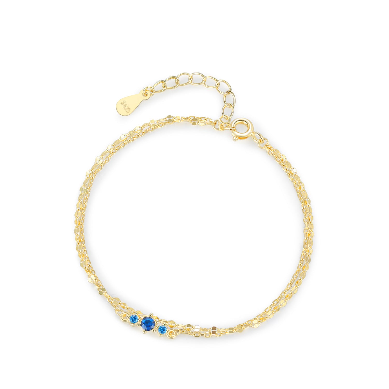 Wholesale S925 Sterling Silver Color Zircon Three-color Bracelet