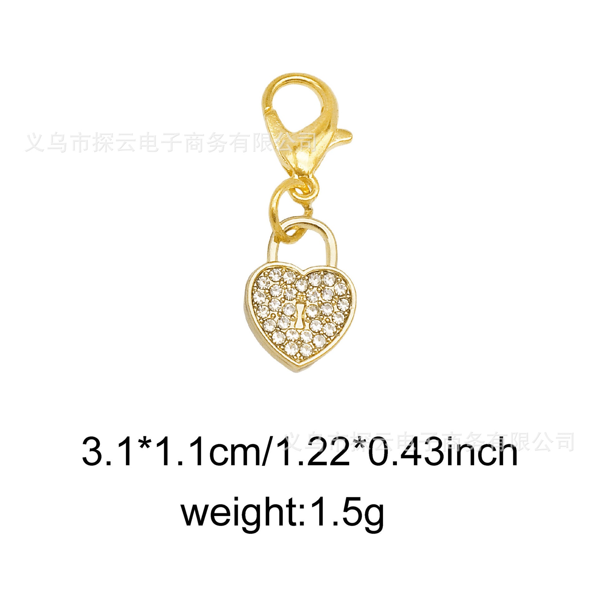 Wholesale Bowknot Heart-Shaped Zircon Diamond   Charms