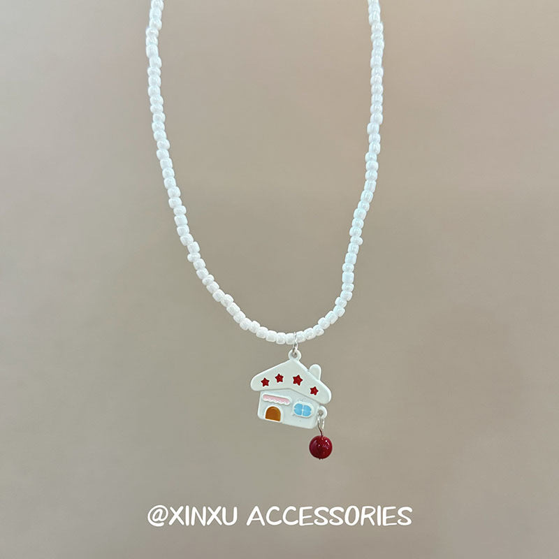 Wholesale Korean Style Heart Polka Dot Pendant Necklace Gift Jewelry Accessory