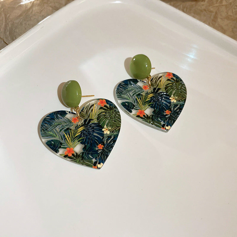 Wholesale Aesthetic French Style Oil Painting Sunflower Earrings