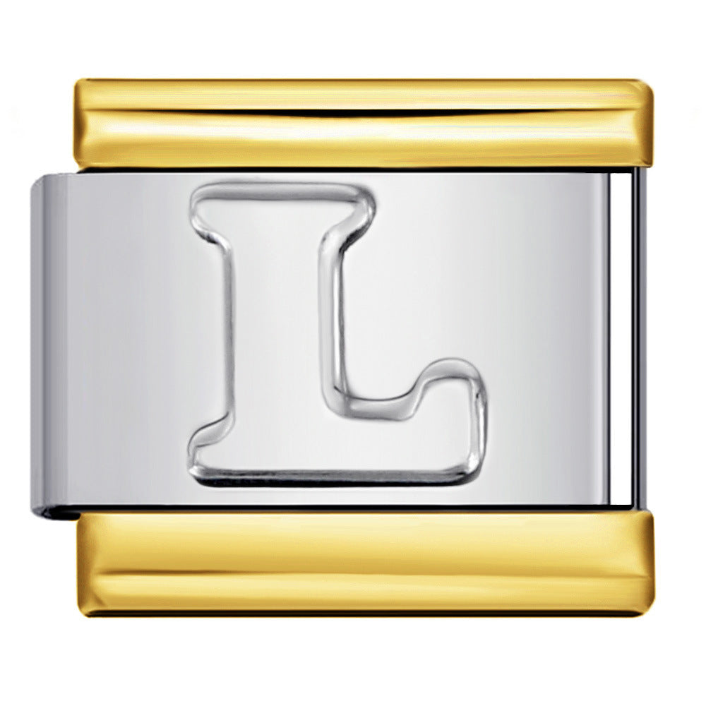 Wholesale Italian Charm Bracelet 9mm DIY letter Creative Stainless Steel Composable Bracelet