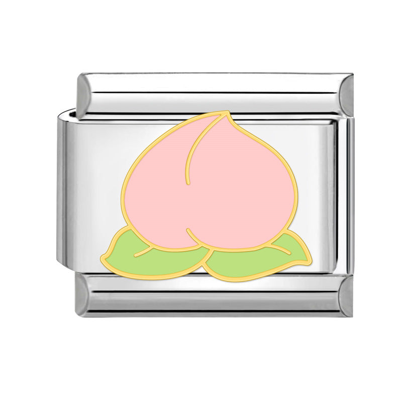 Wholesale Italian Charm Bracelet 9mm DIY Splicing Cute Dessert Titanium Steel Composable Bracelet