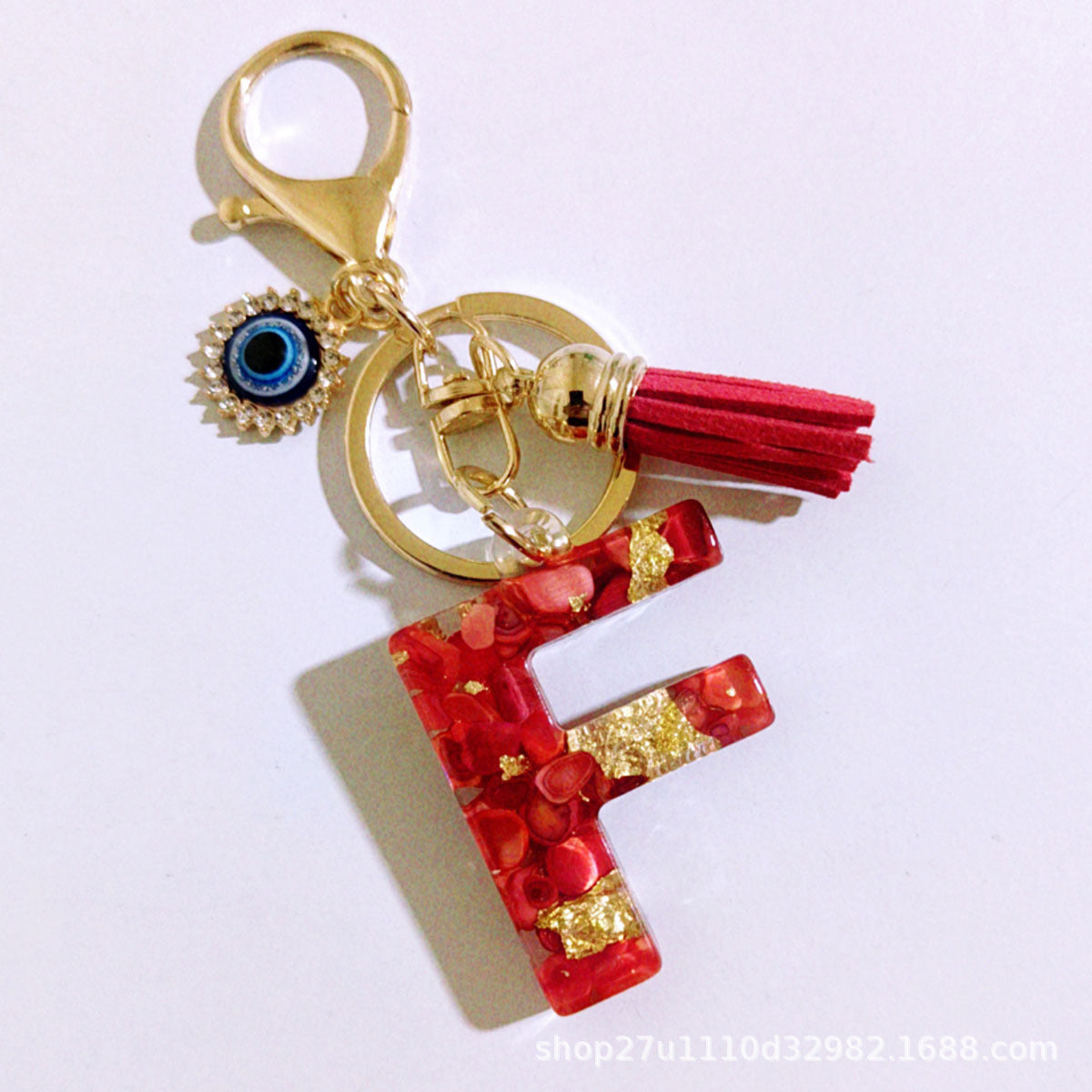 Wholesale Evil Eye Tassel Resin Letter Keychain Bag Charm Fashion Accessory for Party Resale