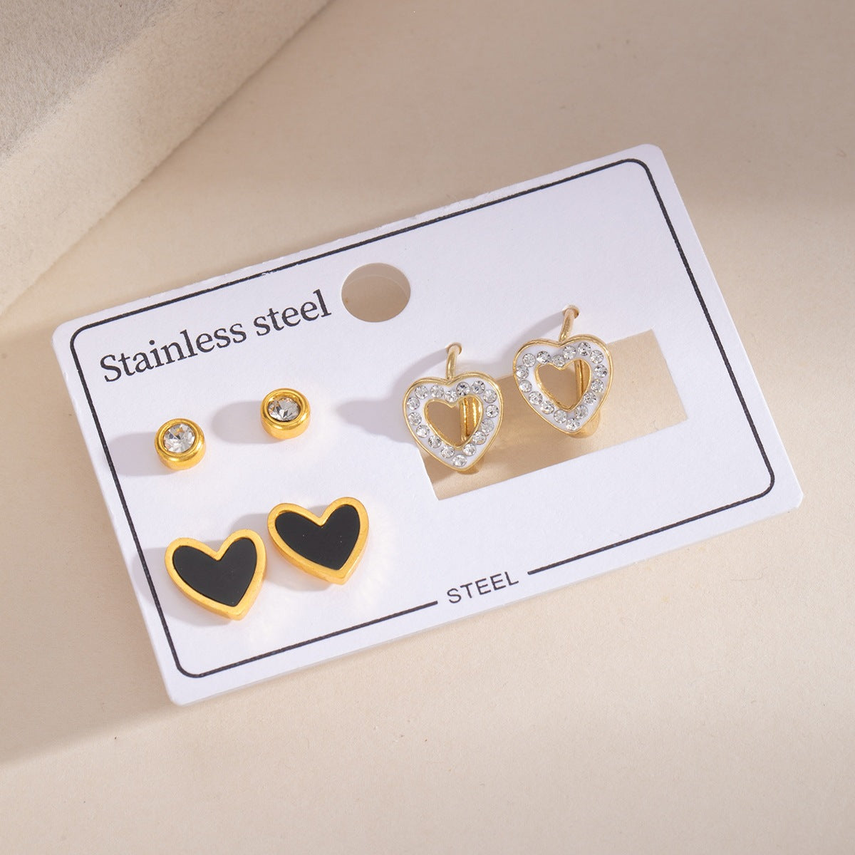 Wholesale Stainless Steel Earrings with Gold Star Rhinestone Red Circle Hoop Party Wear Fashion Accessory