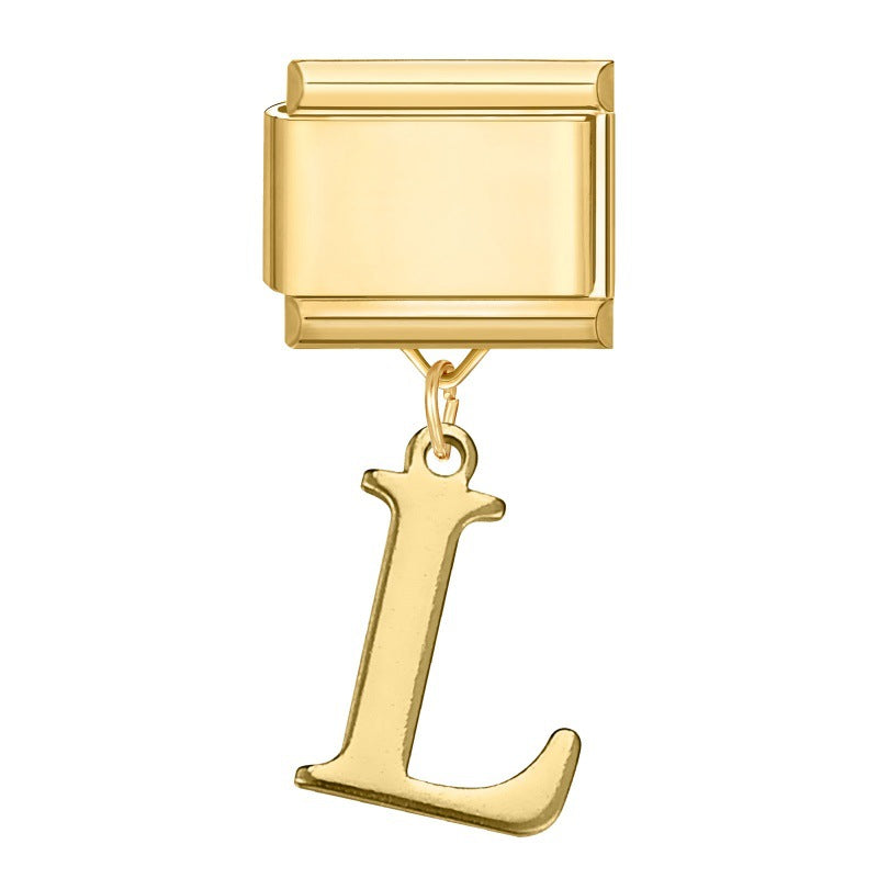 Wholesale 9mm Italian Charm Starter Bracelets DIY Letter Series Stainless Steel Composable Bracelet