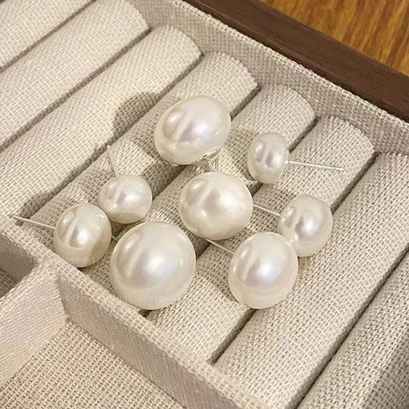 Wholesale S925 Silver Needle Pearl Bun Earrings ACC-ES-Mengf006