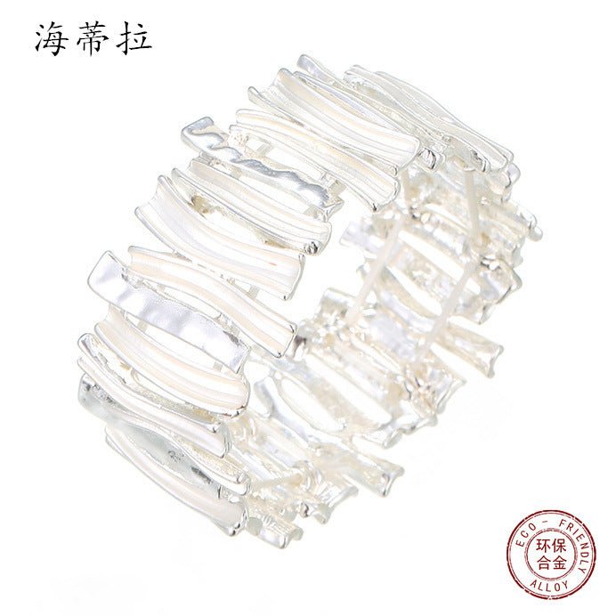 Wholesale  creative irregular geometric oil dripping environmental protection alloy elastic bracelet