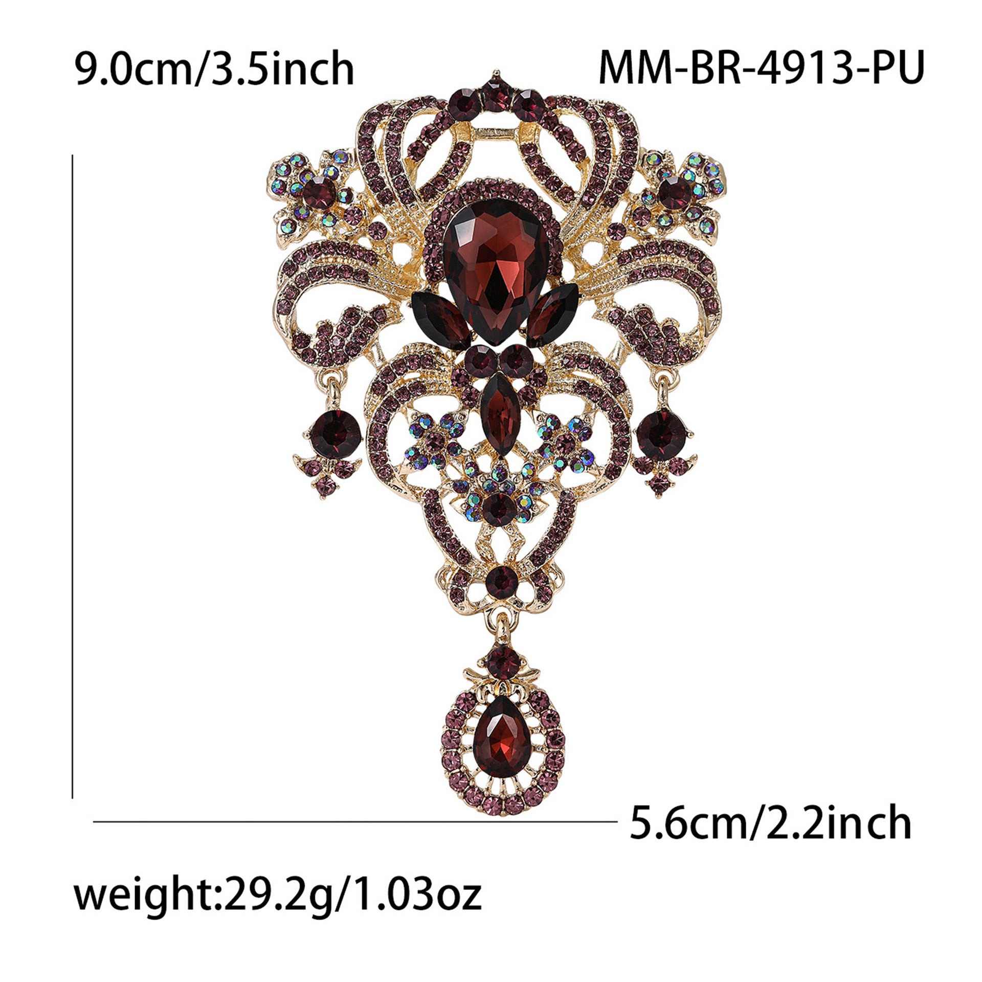 Wholesale Royal Palace Gold Alloy Brooch Pin With Glass Women S Fashion Jewelry Accessory Resale