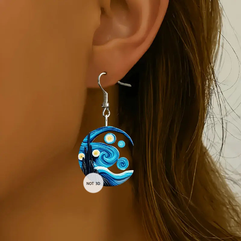 Wholesale  Star Pattern 2d Acrylic Earrings