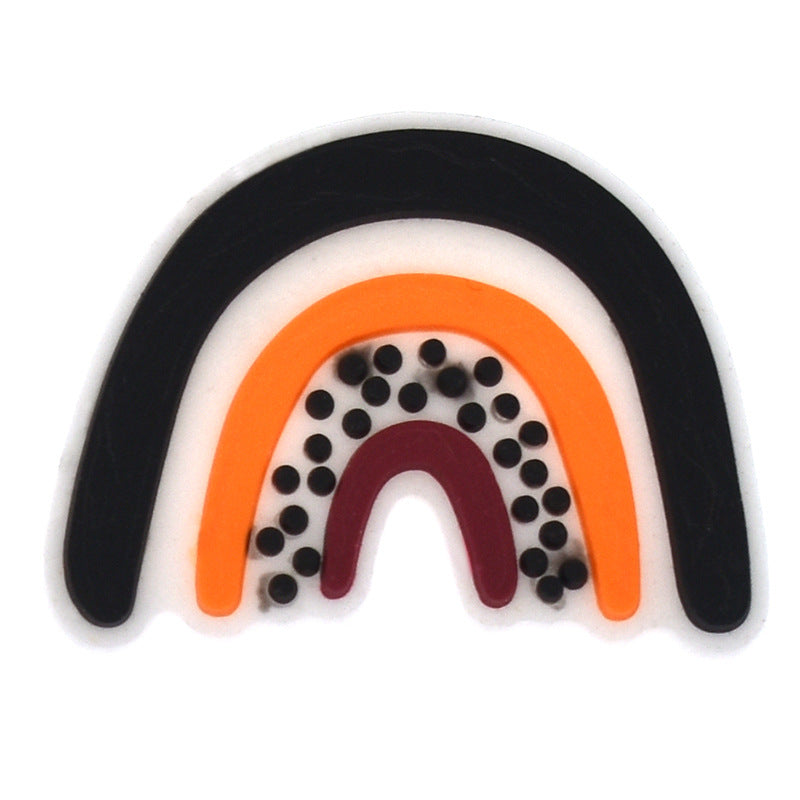 Wholesale Random 100pcs Cartoon Rainbow PVC Soft Rubber Shoe Buckle Decoration ACC-SC-RYY065