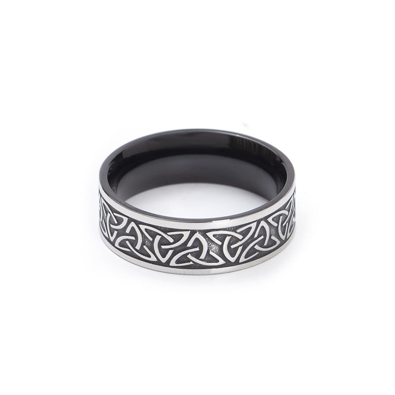 Wholesale Nordic style titanium steel Viking text ring