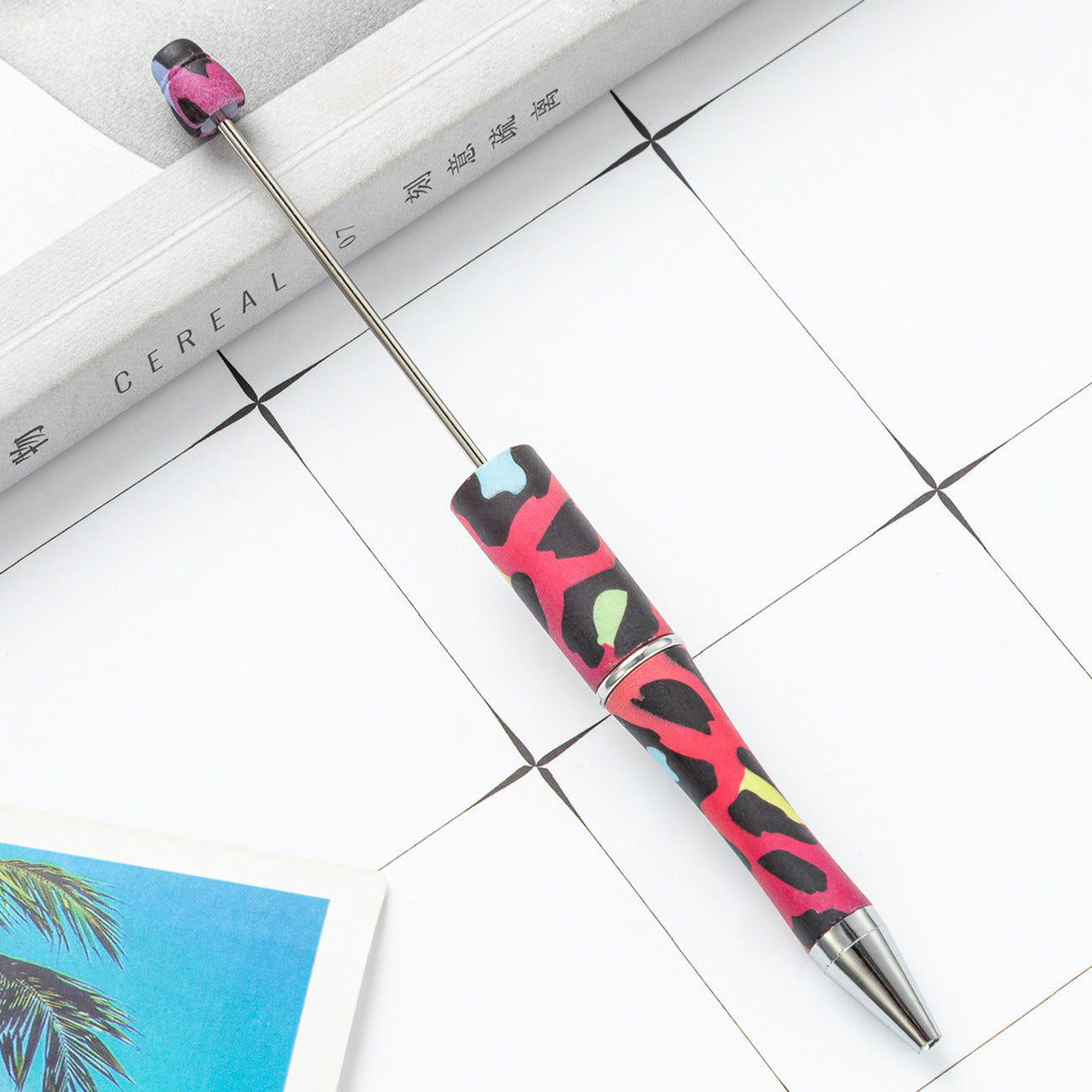 Wholesale Beadable Pens Cow Print Leopard Print Christmas Plastic Pen DIY for Beaded