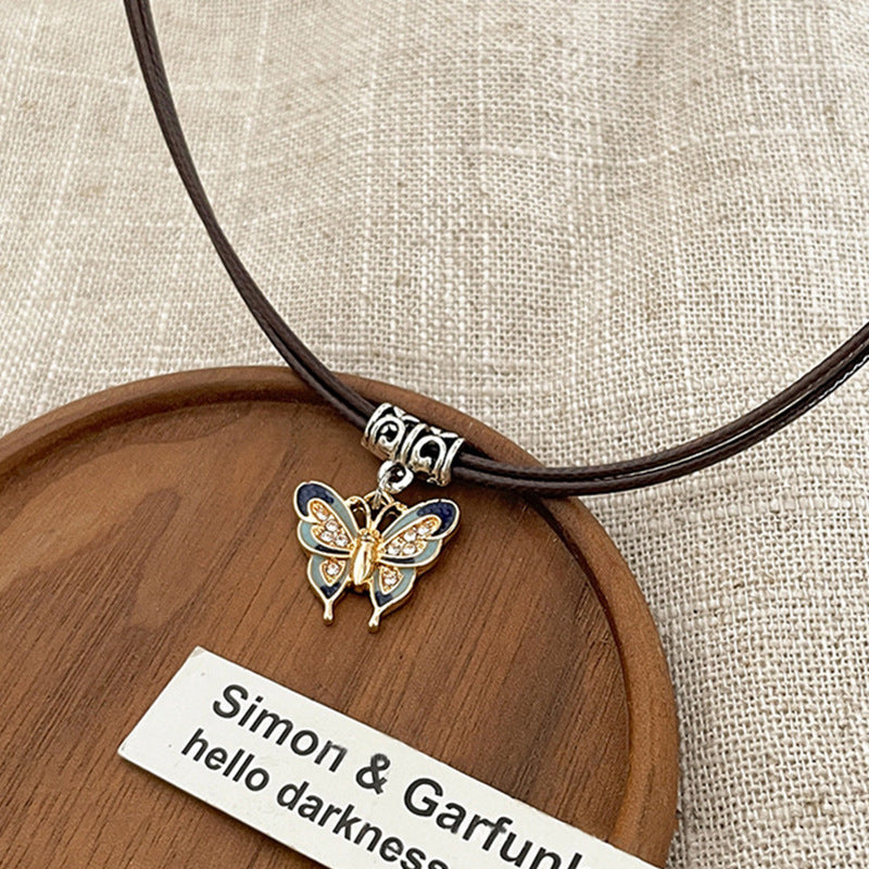 Wholesale Diamond Butterfly Pendant Necklace Clavicle Chain ACC-NE-NS002