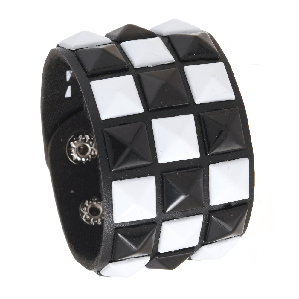 Wholesale Square Rivet Bracelet Men' s Personalized  Bracelet