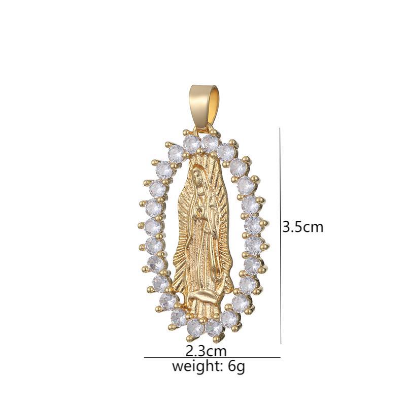 Wholesale Gold Plated Copper Geometric Zircon Pendant Necklace Unisex Fashion Accessory