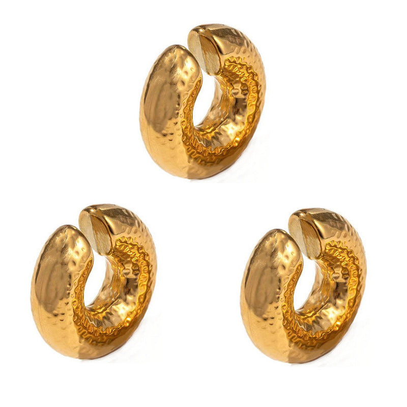 Wholesale 18K Real Gold Stainless Steel Hollow Earrings ACC-ES-Chunp007