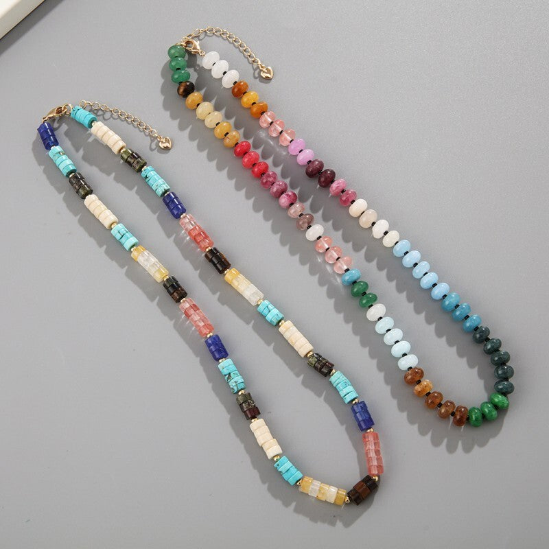 Wholesale  Color Dopamine Handmade Natural Stone Beaded Necklace