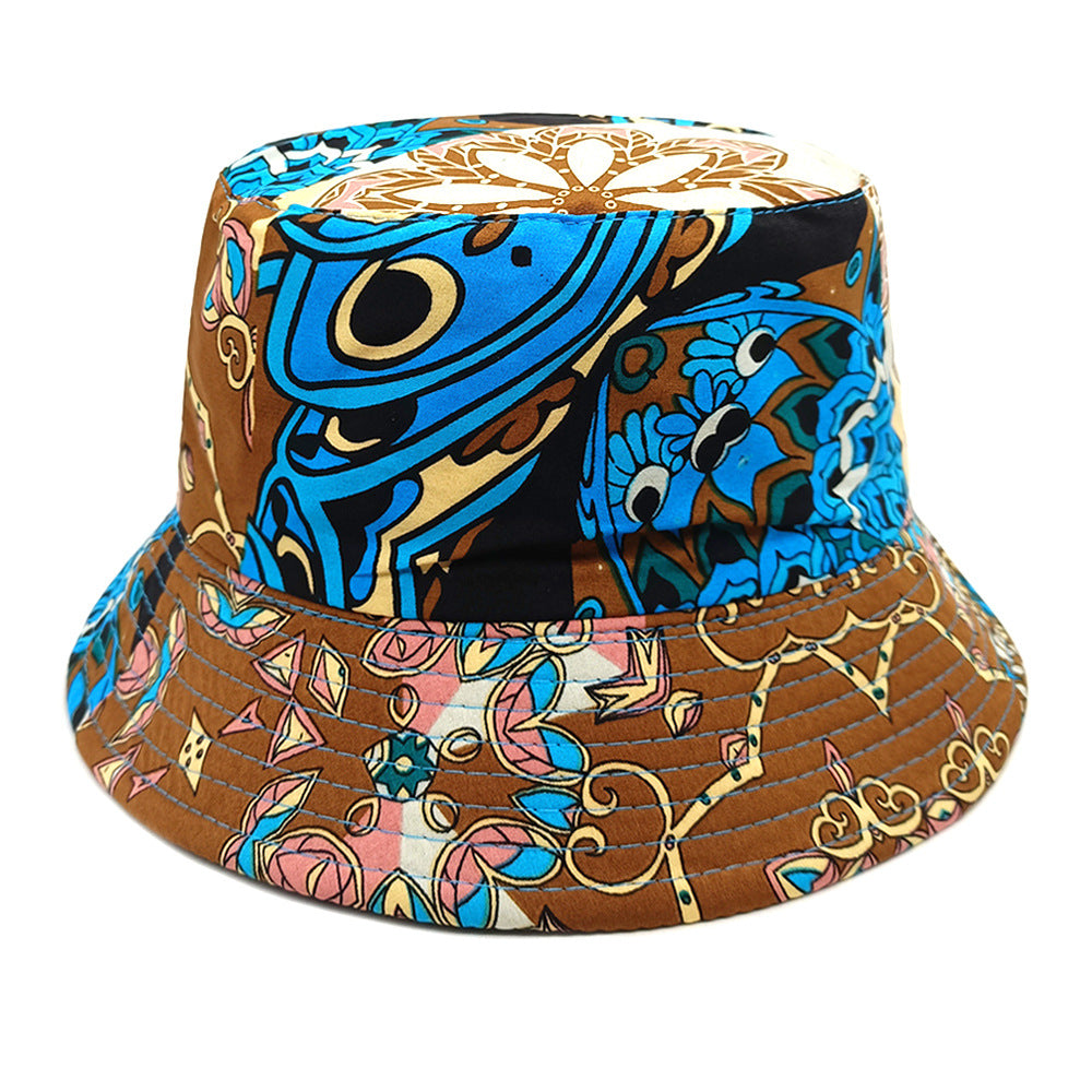 Wholesale Four Seasons Sun Visor Geometric Bucket Hat Colorblock