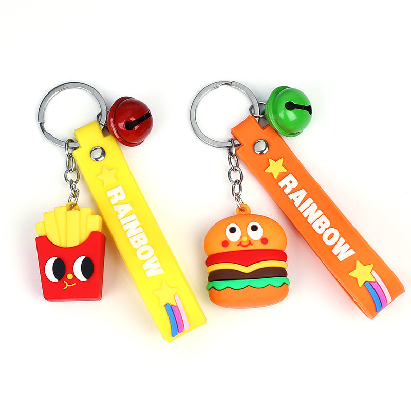 Cartoon Cute PVC Soft Food Hamburger Keychains ACC-KC-HongAo009