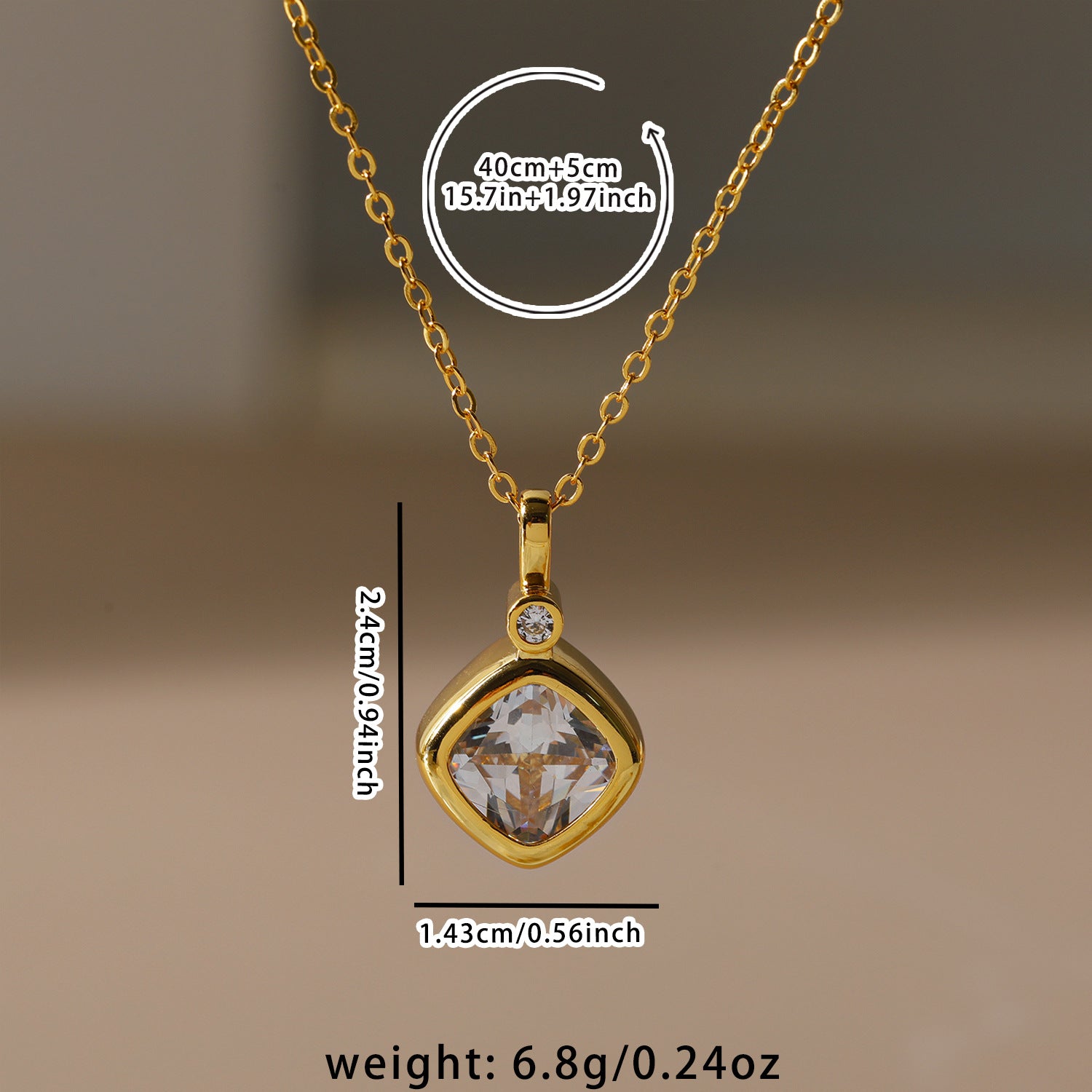 Wholesale  Titanium Steel Zircon Necklace  All-match Pendant  Clavicle Chain