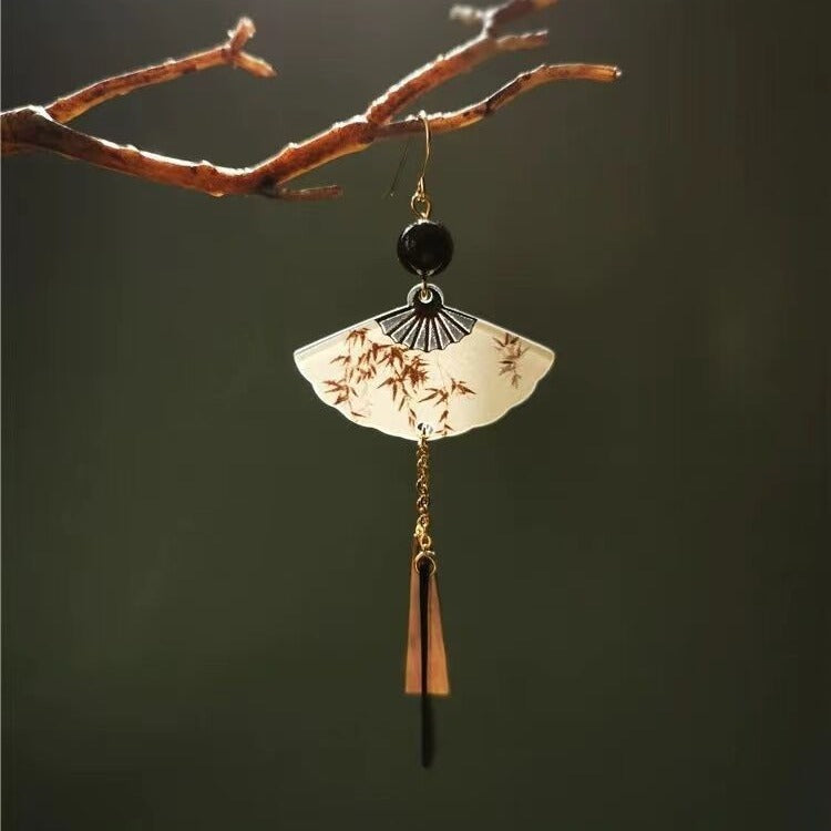 Wholesale Vintage Ethnic Fan Shaped Tassel Earrings