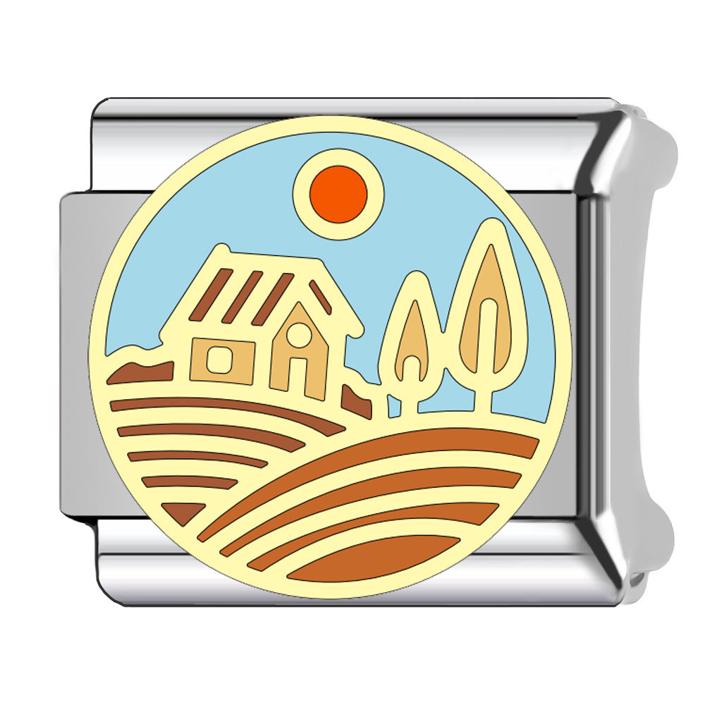 Wholesale  Italian Charm Bracelet 9mm DIY  Cartoon   Creative Stainless Steel Composable Bracelet