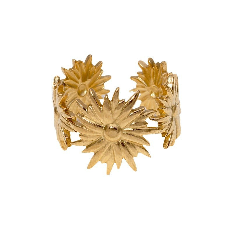 Wholesale Metal Stainless Steel Flower Rings
