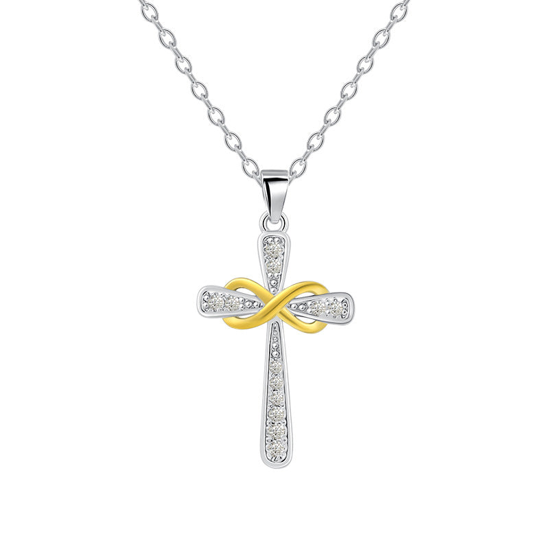 Wholesale infinite 8-word pendant clavicle chain retro eternal cross necklace