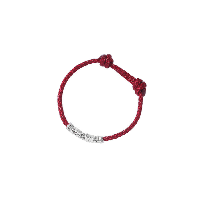 Wholesale red rope set S925 sterling silver hand-woven broken silver red rope bracelet