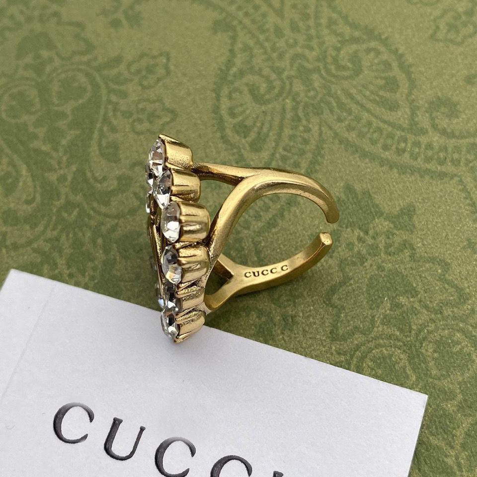Wholesale Rhinestone Ring Alloy Contion Jewelry Accessory Everyday Wear Boutique Resale ACCVIP