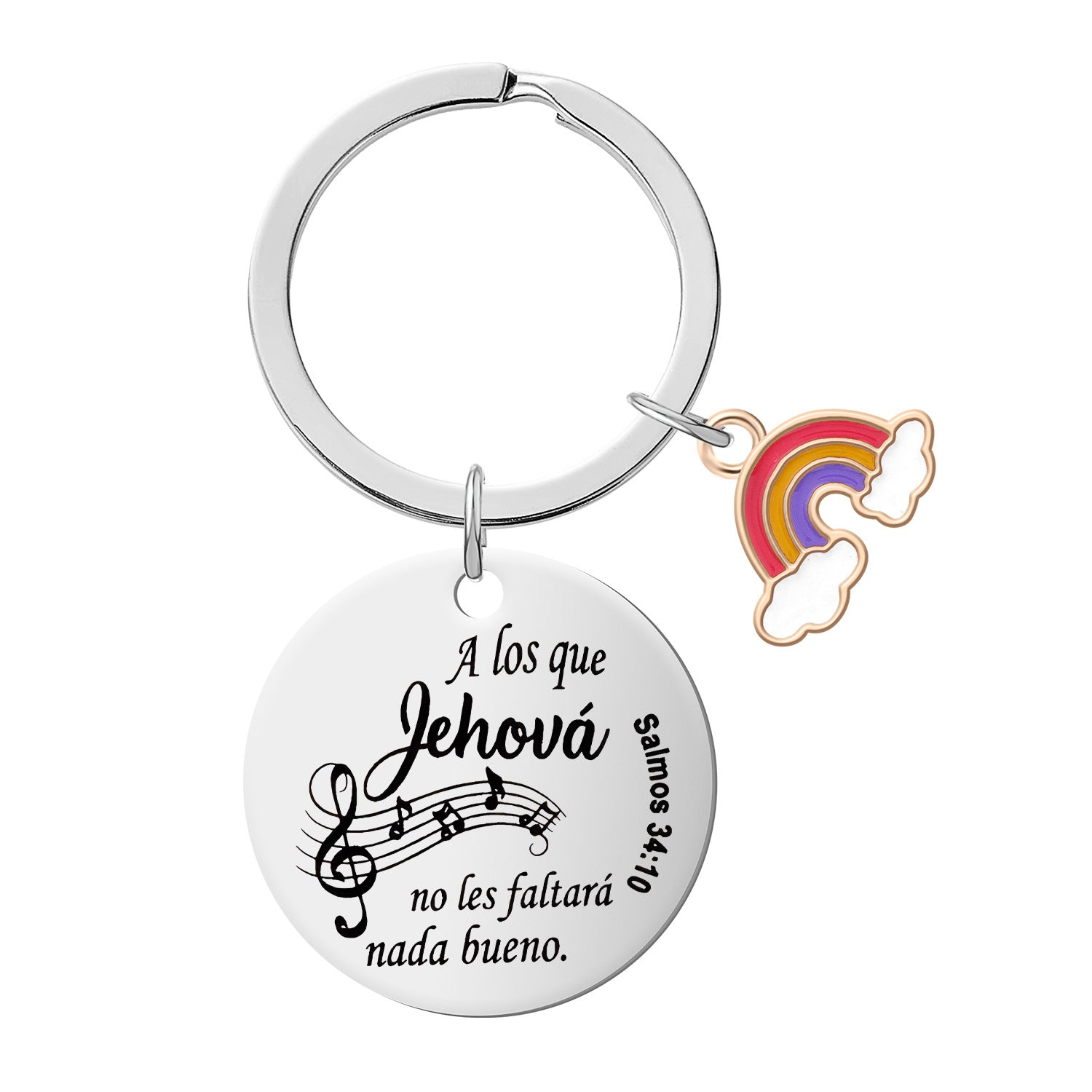 Wholesale Mother's Day Stainless Steel Engraved Rainbow Keychain