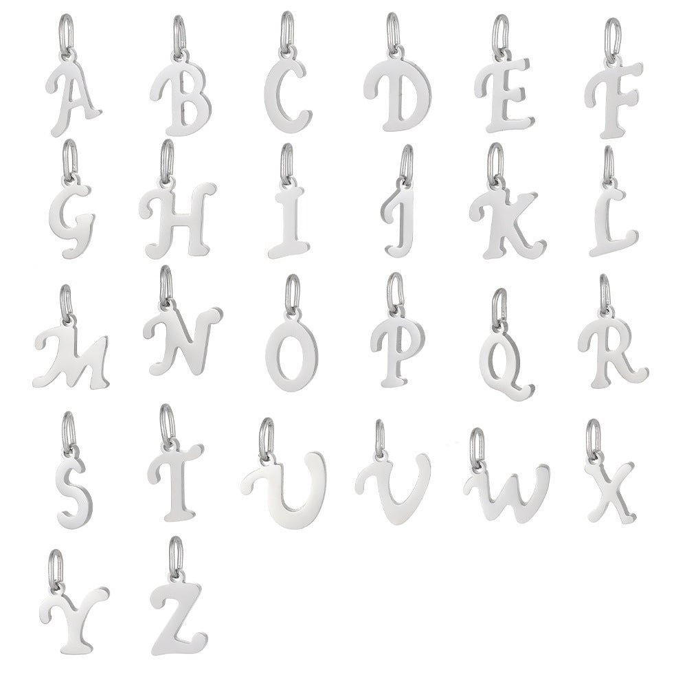 Wholesale 26 English letters stainless steel letter pendant