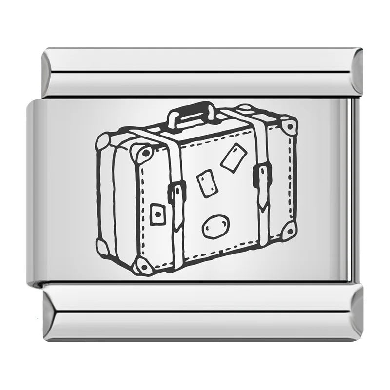 Wholesale Italian Charm Bracelet 9mm DIY hat and backpack pattern  Creative Stainless Steel Composable Bracelet