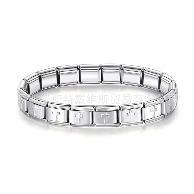 Wholesale  Italian Charm Bracelet 9mm DIY  single-section  Creative Stainless Steel Composable Bracelet