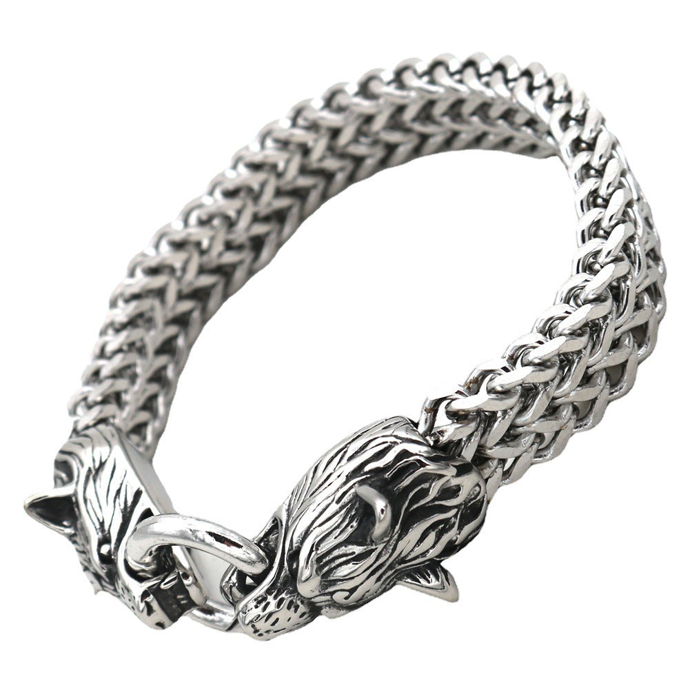 Wholesale Stainless Steel Wolf Head Bracelet ACC-BT-Hongg003