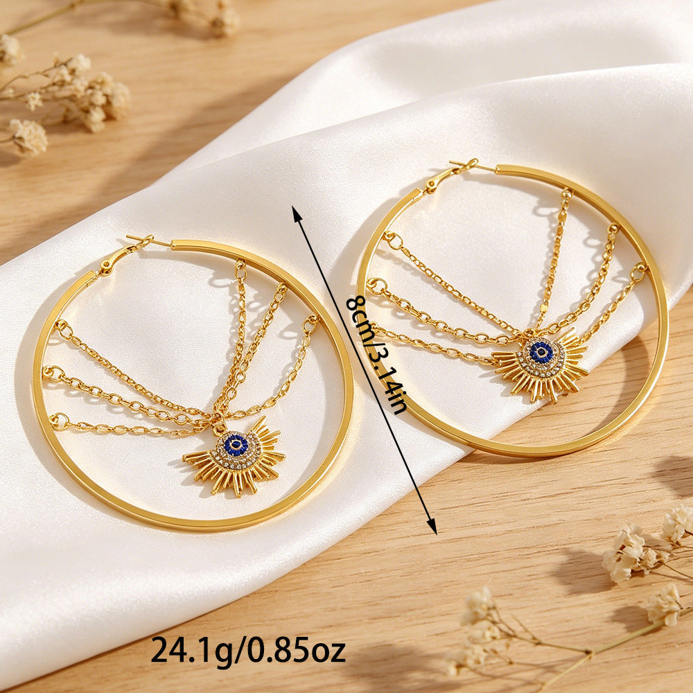 Wholesale Evil Eye Star Hoop Earrings - Fashion Jewelry for Boutique Resale
