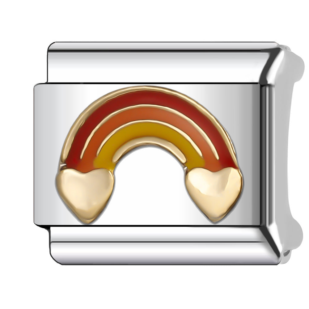 Wholesale Italian Charm Bracelet 9mm DIY Splicing Creative Pattern Stainless Steel Composable Bracelet