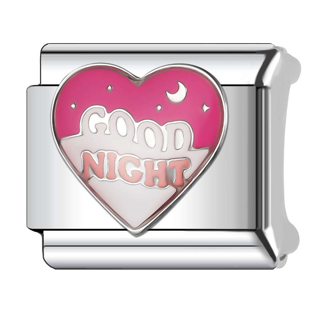 Wholesale Italian Charm Bracelet 9mm DIY Splicing Creative Pattern Stainless Steel Composable Bracelet