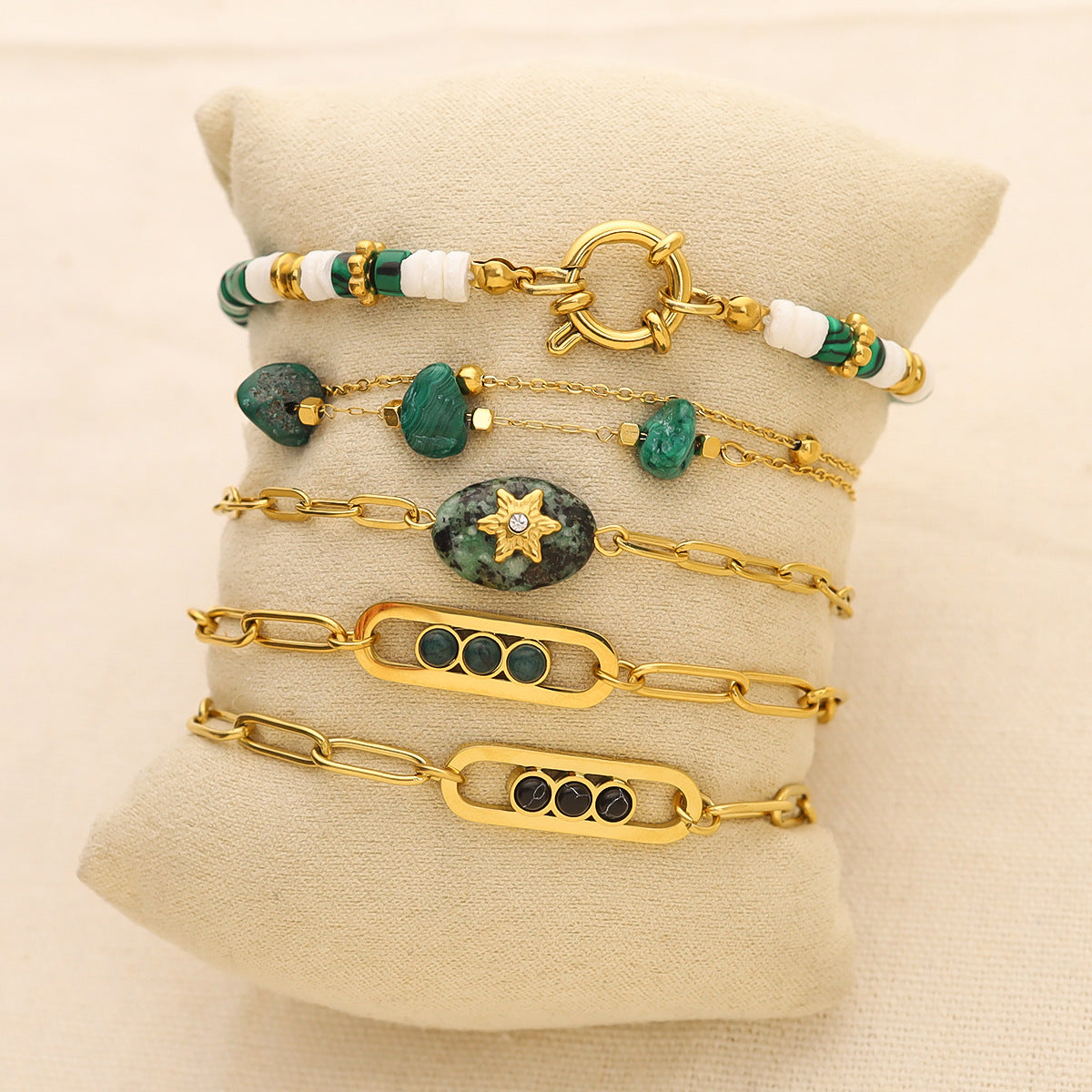 Wholesale Natural Stone All-match Titanium Steel Bracelet