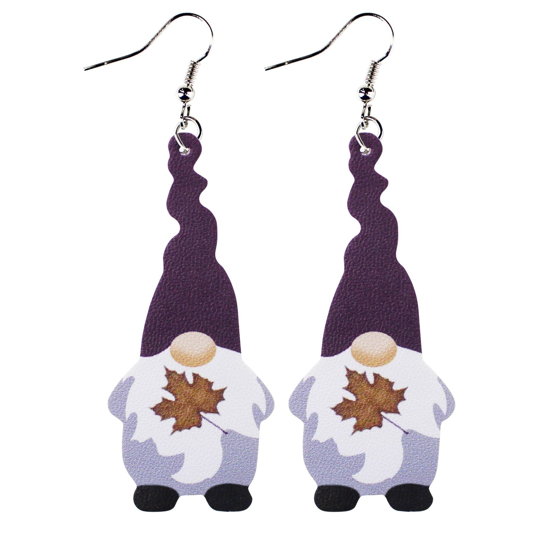 Wholesale Halloween Thanksgiving Small Leather Earrings