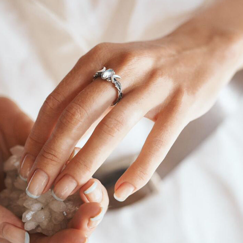 Wholesale Bohemian Moon Moonstone Ring