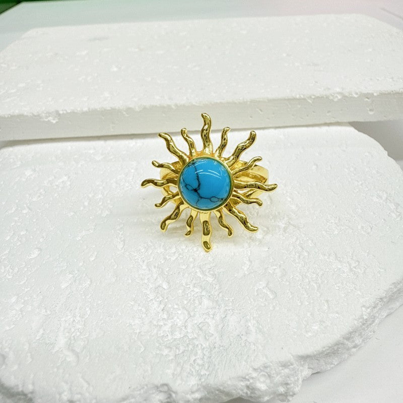 Wholesale Wave sun copper plated 18k color-preserving adjustable ring Adjustable rings