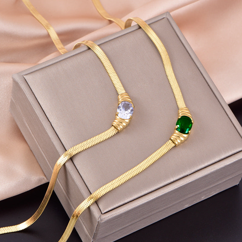 Wholesale Oval Smiley Face Pendant Titanium Steel Necklace