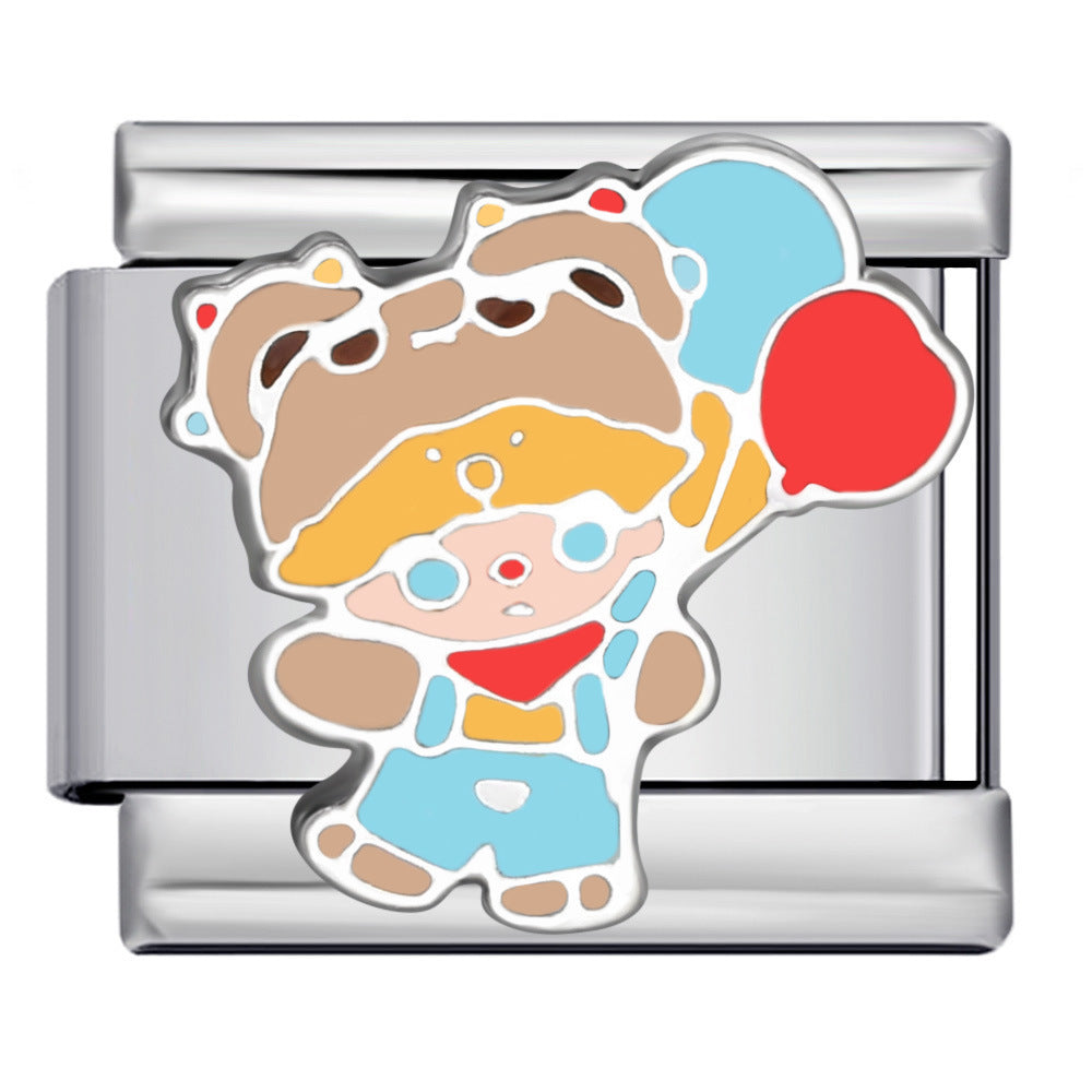 Pulsera de encanto italiano de 5 piezas al por mayor de 9 mm empalme de bricolaje lindo pulsera compuesta de acero inoxidable creativo